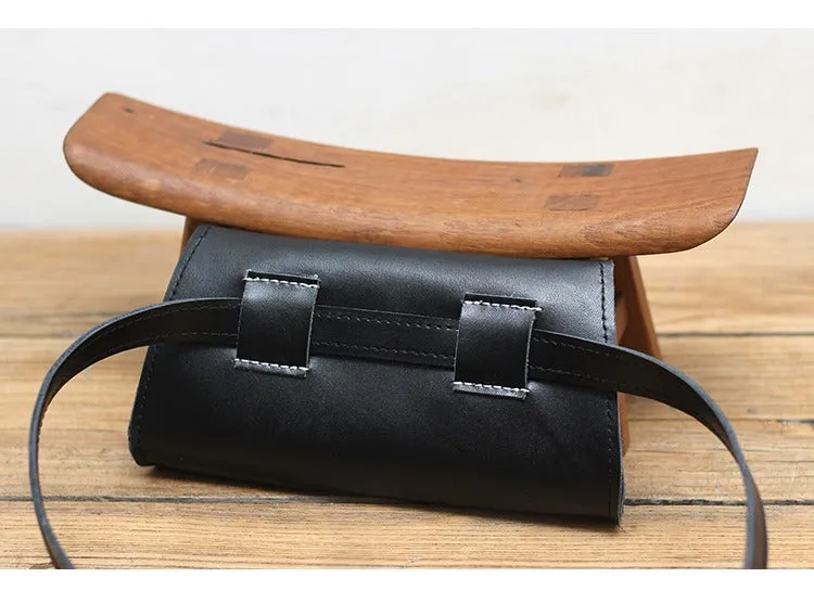 Cute Women Leather Fanny Pack White MIni Leather Sling Bag Small Waist BAG FOR WOMEN