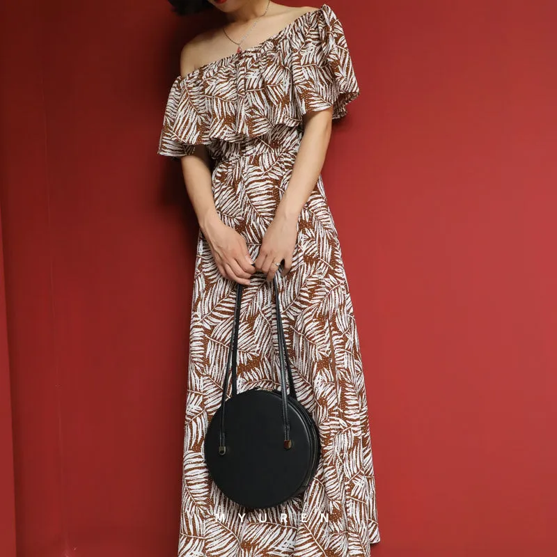 Cute Womens Black Leather Round Side Purse Round Black Shoulder Bag for Women