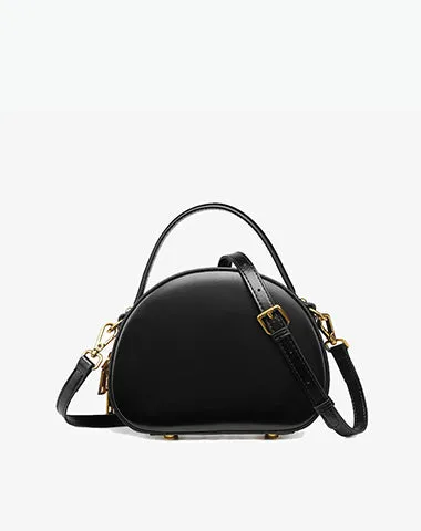 Cute Womens Green Leather Half Round Crossbody Purse Handbag Round Green Shoulder Bag for Women