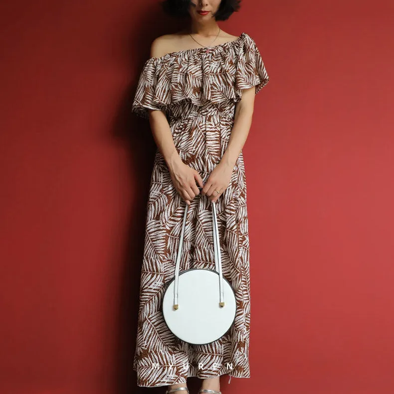 Cute Womens White Leather Round Side Purse Round White Shoulder Bag for Women