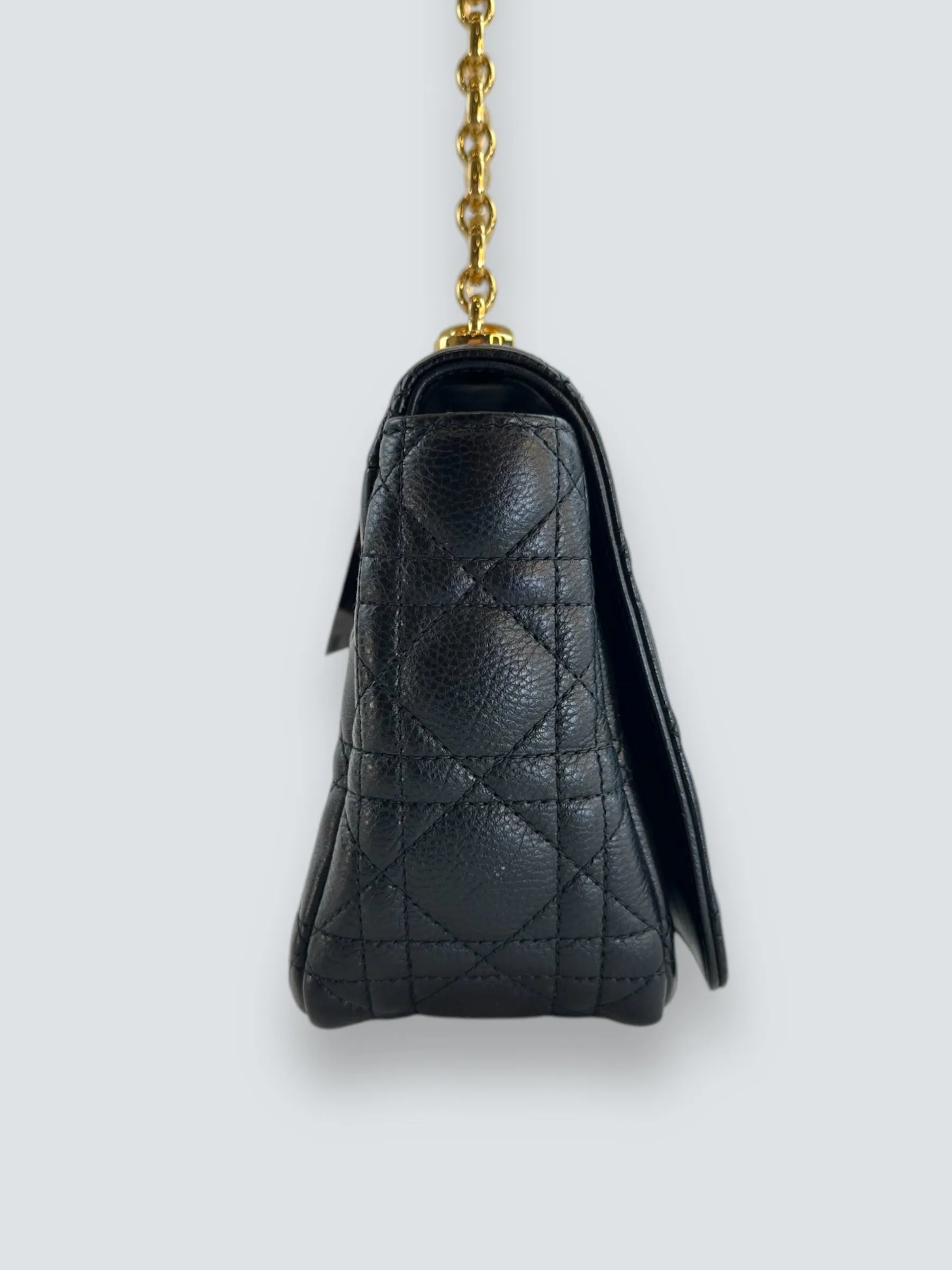 Dior Black Leather Medium Caro Crossbody