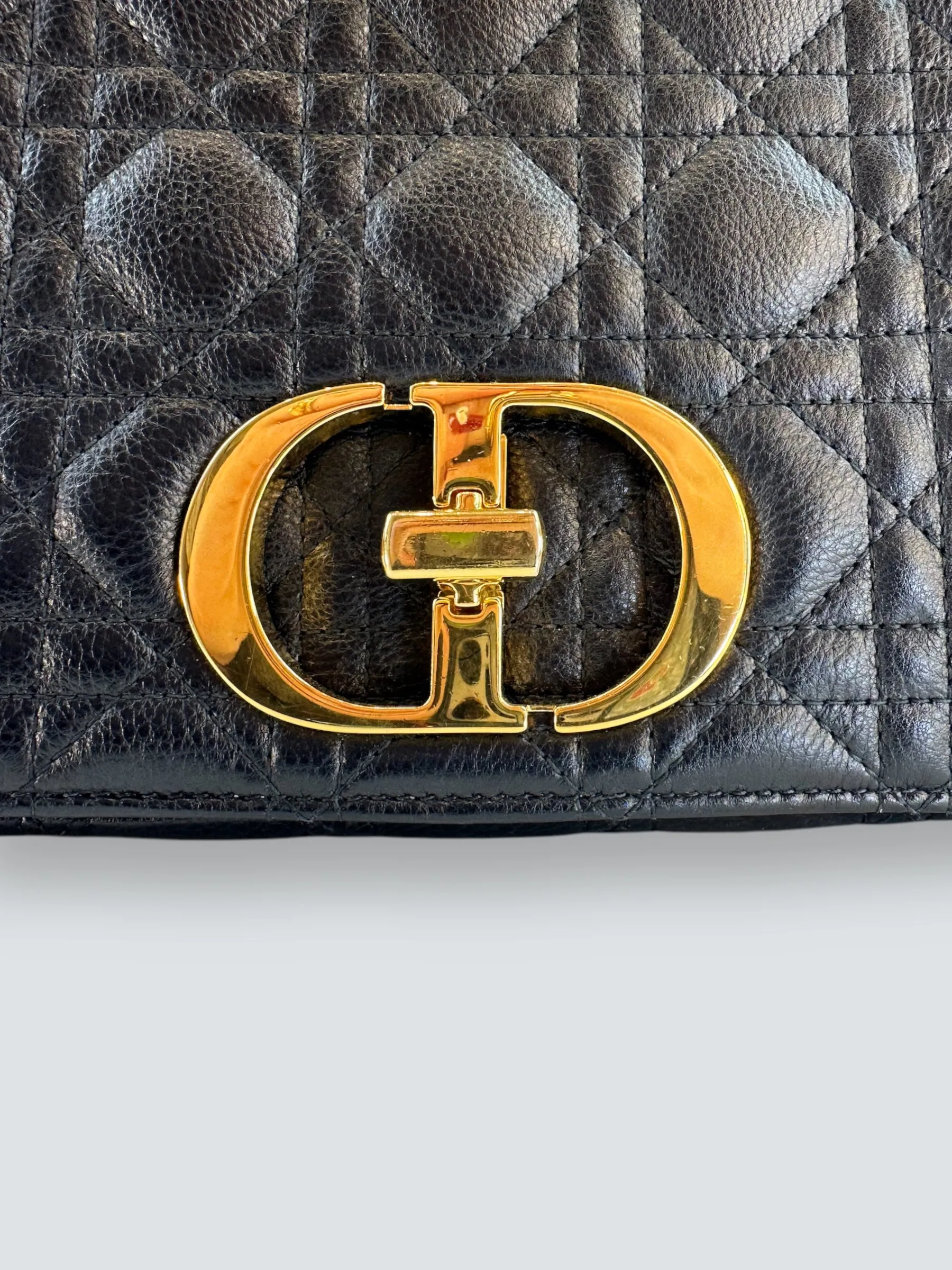 Dior Black Leather Medium Caro Crossbody