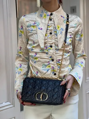Dior Black Leather Medium Caro Crossbody