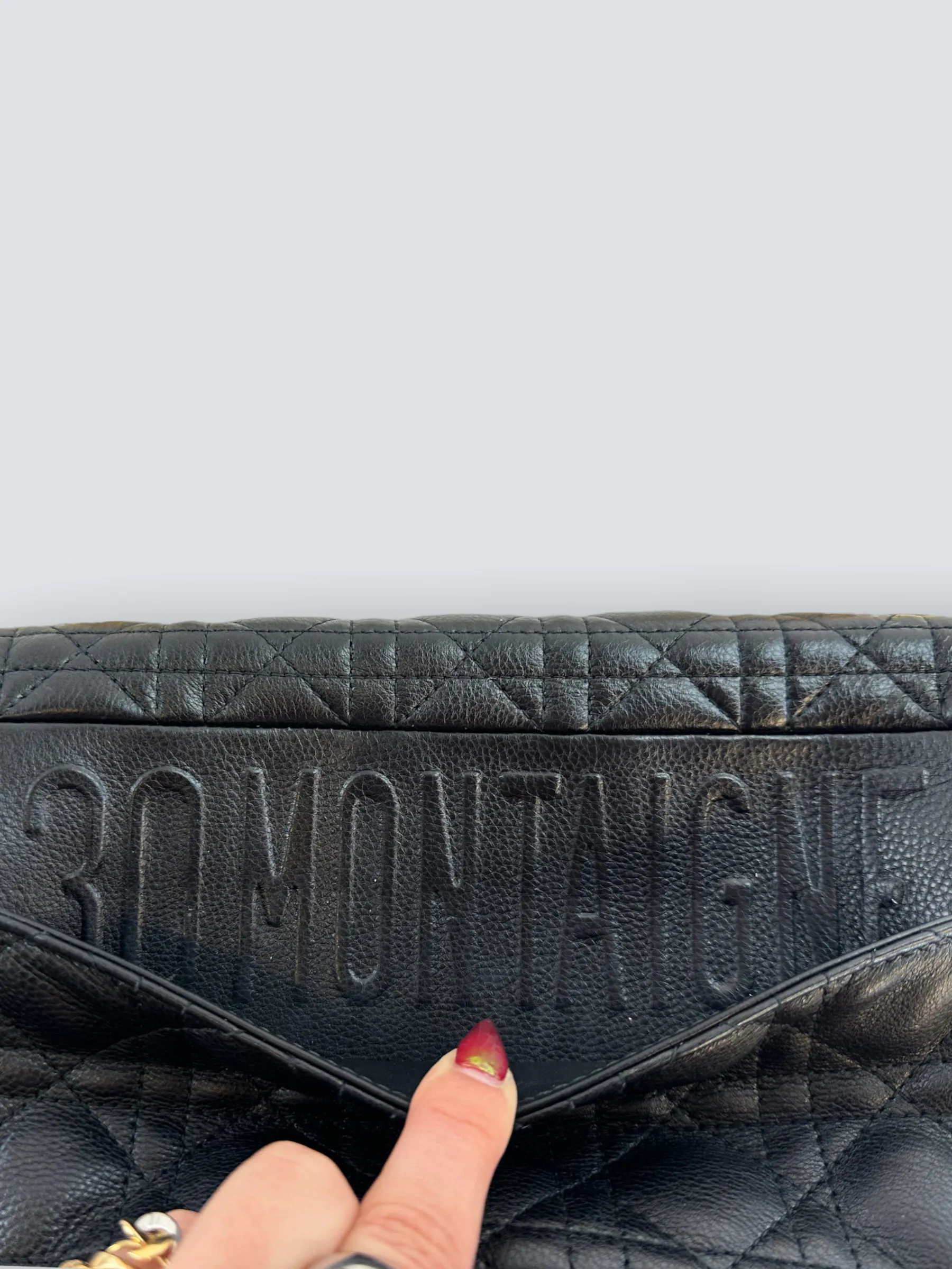 Dior Black Leather Medium Caro Crossbody