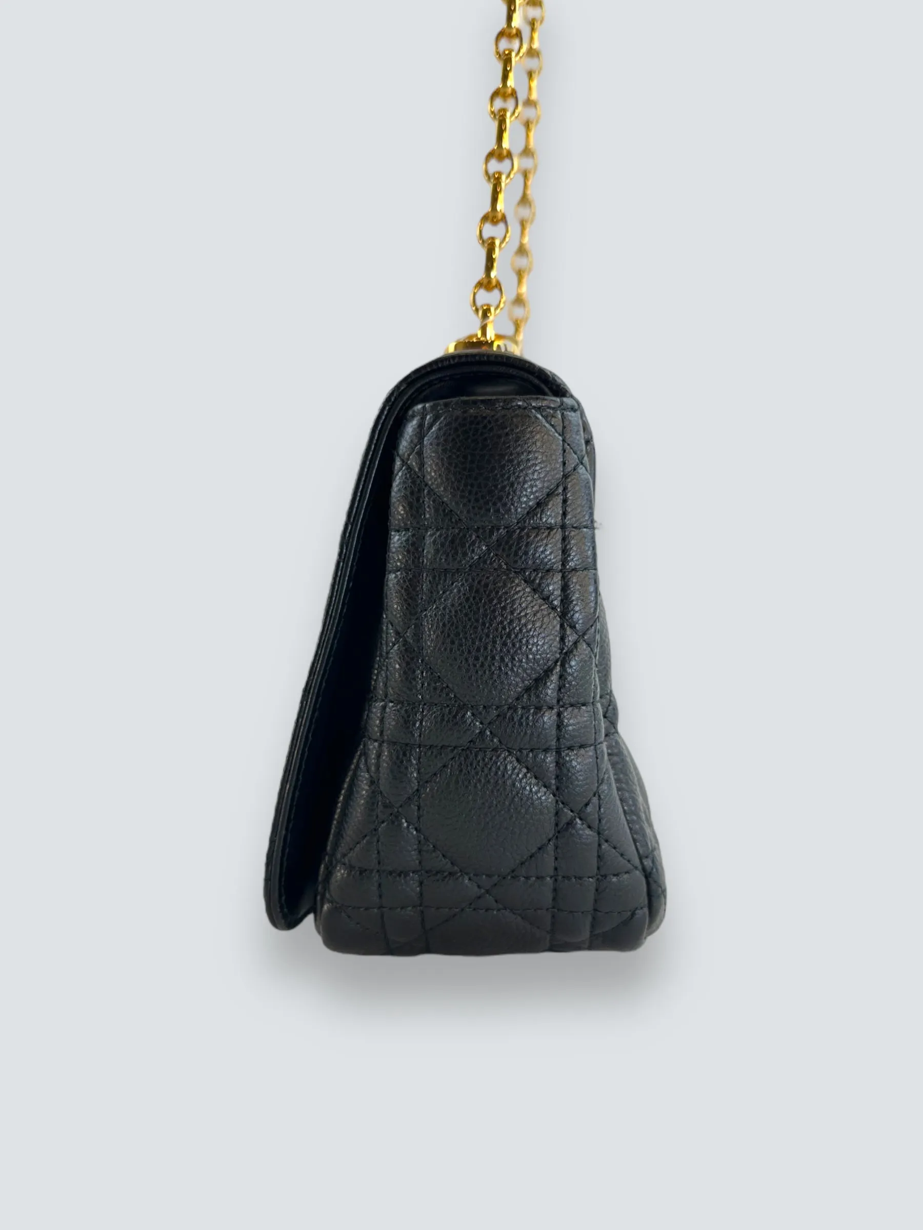 Dior Black Leather Medium Caro Crossbody
