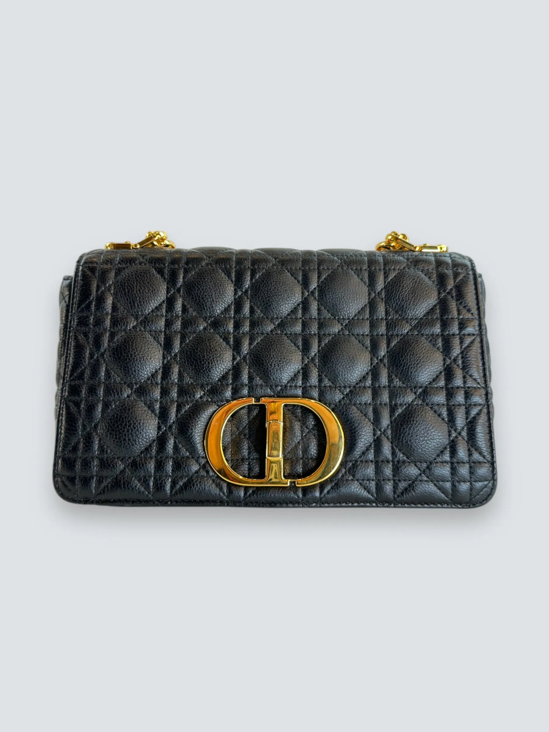 Dior Black Leather Medium Caro Crossbody