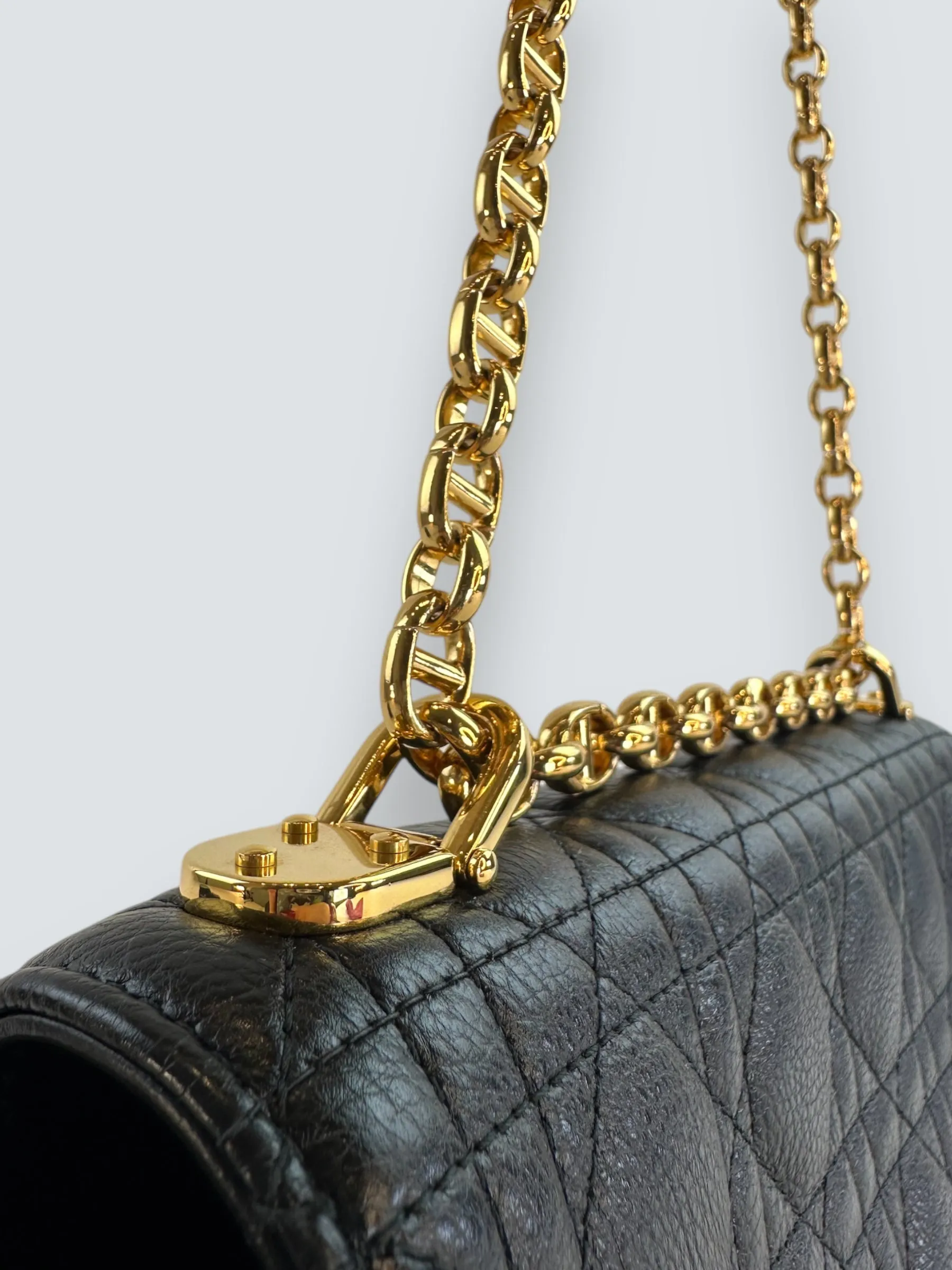 Dior Black Leather Medium Caro Crossbody