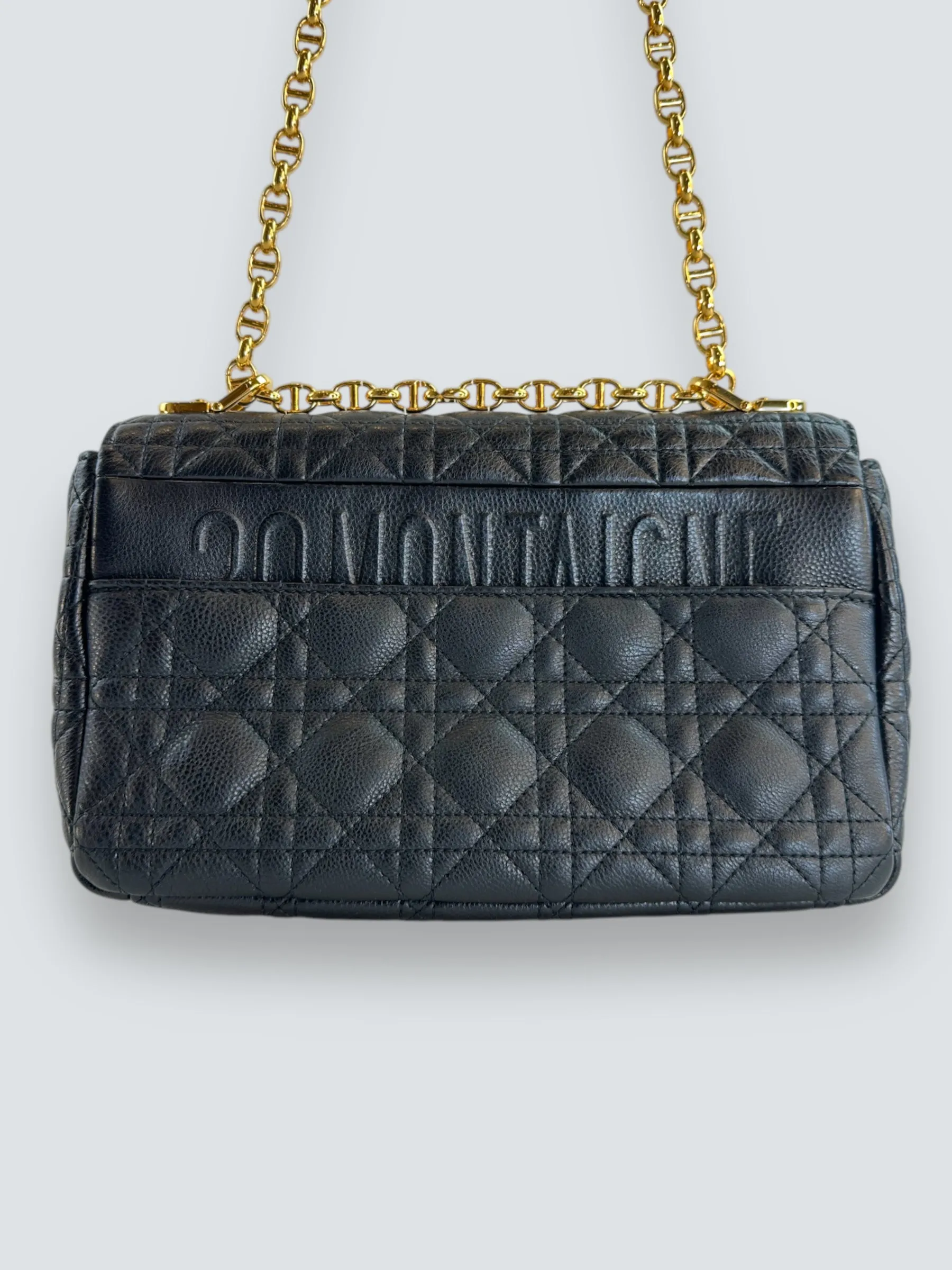 Dior Black Leather Medium Caro Crossbody