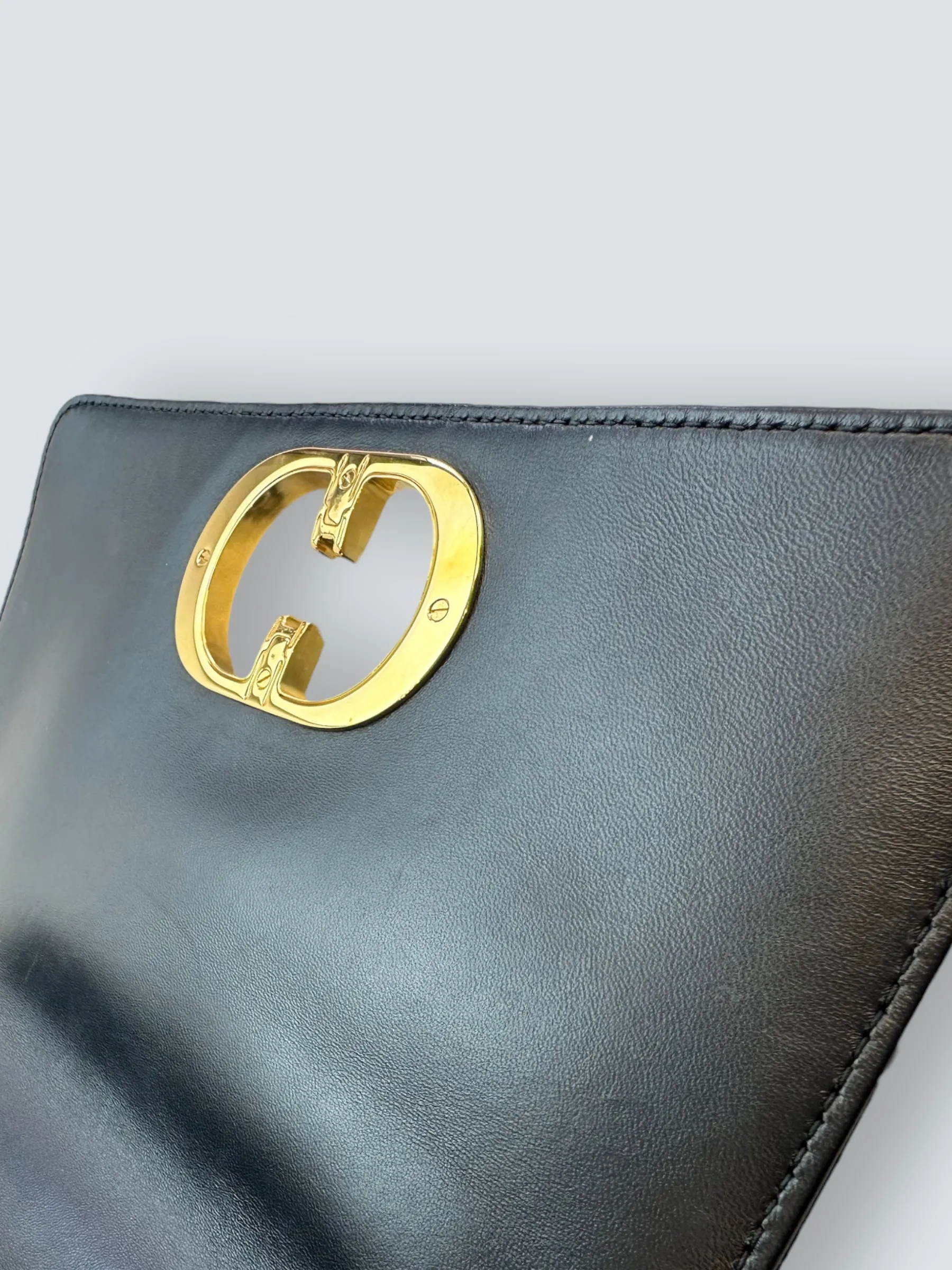 Dior Black Leather Medium Caro Crossbody