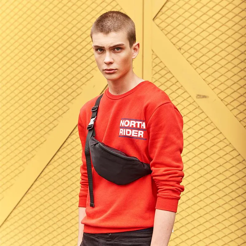 Fashion Black Nylon Mens Fanny Pack Sling Bag Chest Bag Hip Bag Black One Shoulder Backpack for Men