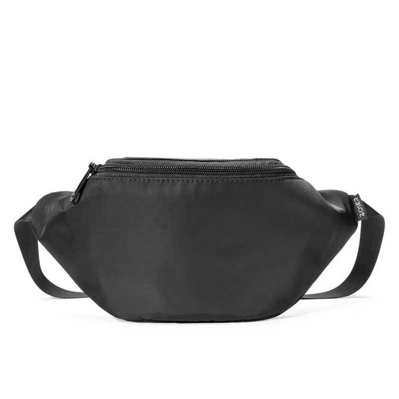 Fashion Black Nylon Mens Fanny Pack Sling Bag Chest Bag Hip Bag Black One Shoulder Backpack for Men