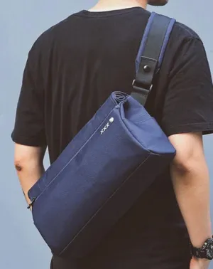 Fashion Oxford Cloth PVC Men's Black Sling Bag Chest Bag Blue One Shoulder Backpack For Men