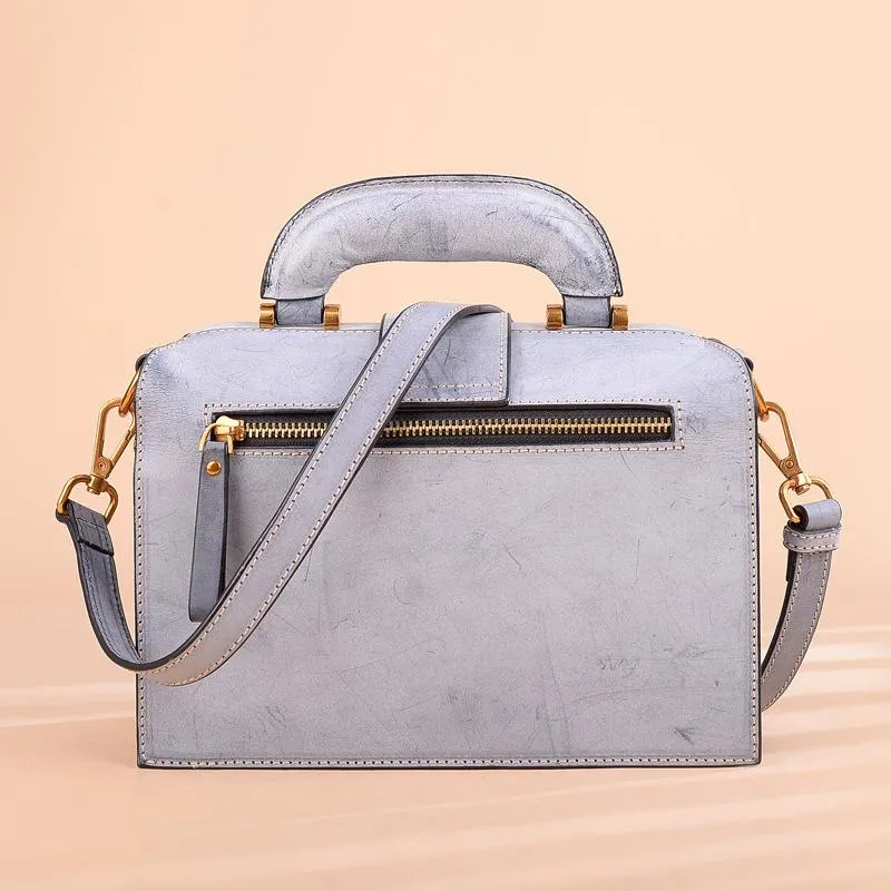 Fashion Women's Leather Pink Structured Satchel Small Doctor Handbag Shoulder Bag Purse