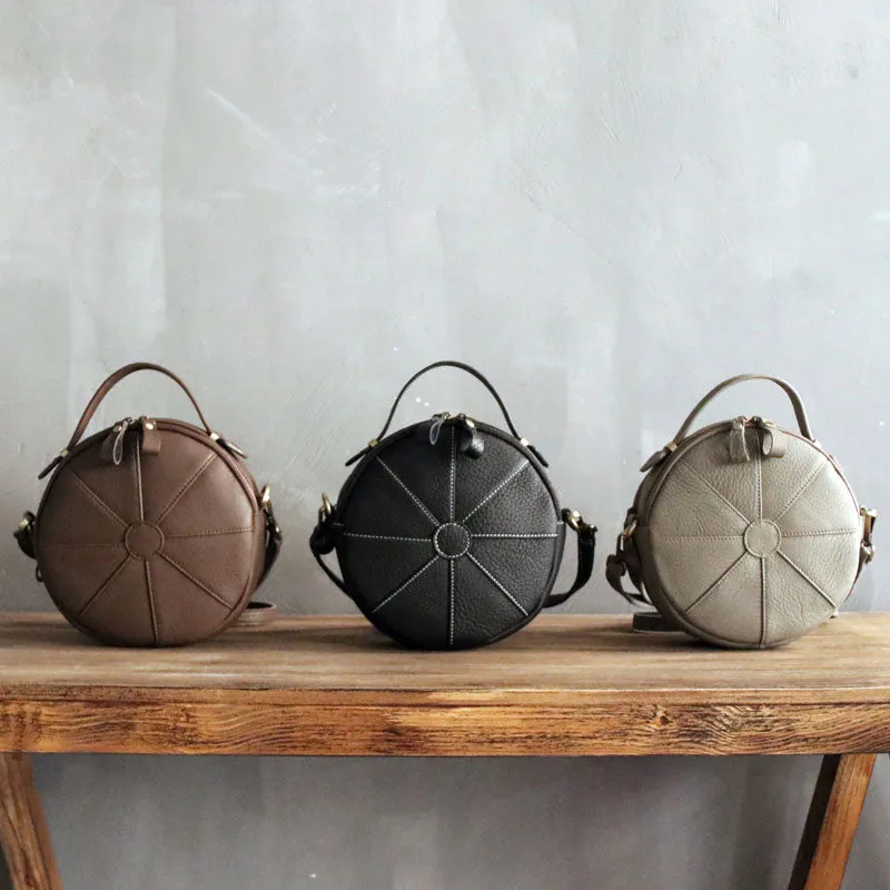 Fashion Womens Leather round purse circle bag circle handbag round handbag for women