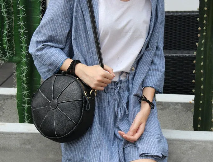 Fashion Womens Leather round purse circle bag circle handbag round handbag for women