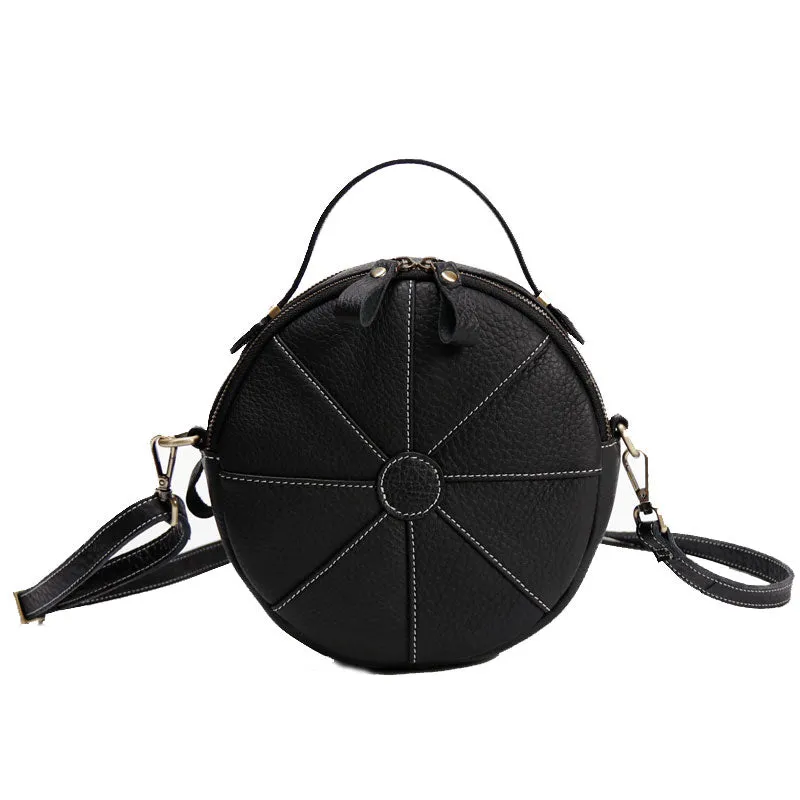Fashion Womens Leather round purse circle bag circle handbag round handbag for women