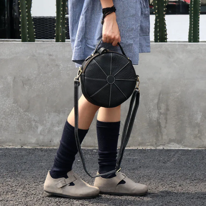 Fashion Womens Leather round purse circle bag circle handbag round handbag for women
