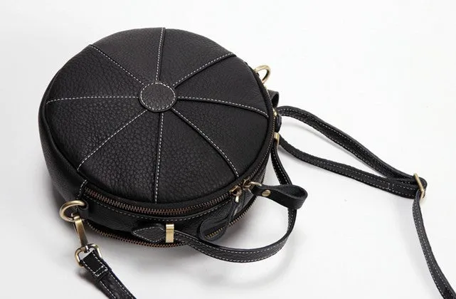 Fashion Womens Leather round purse circle bag circle handbag round handbag for women