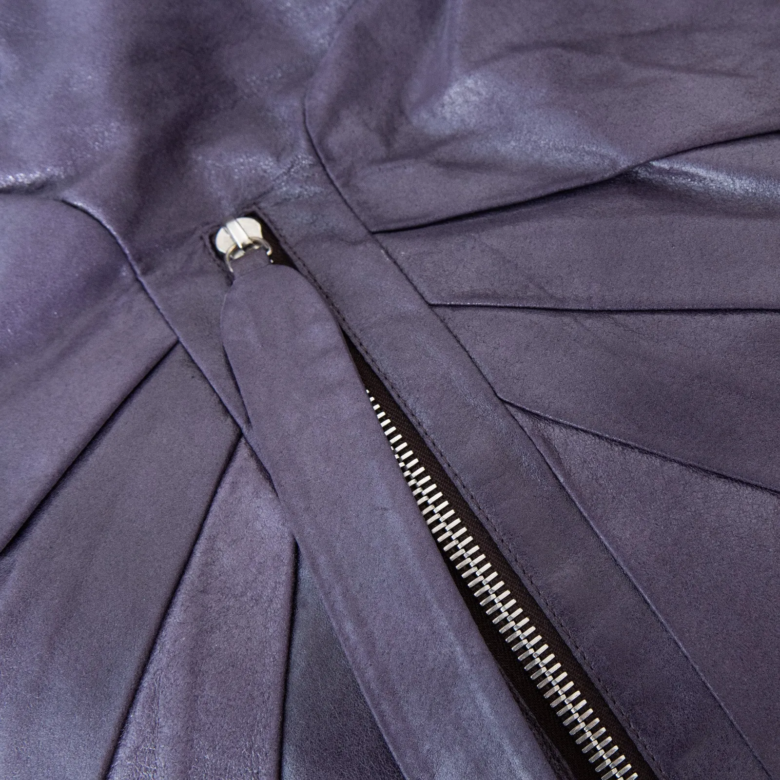 Fendi Purple Crackled Leather Pleated and Tucked Hobo Bag