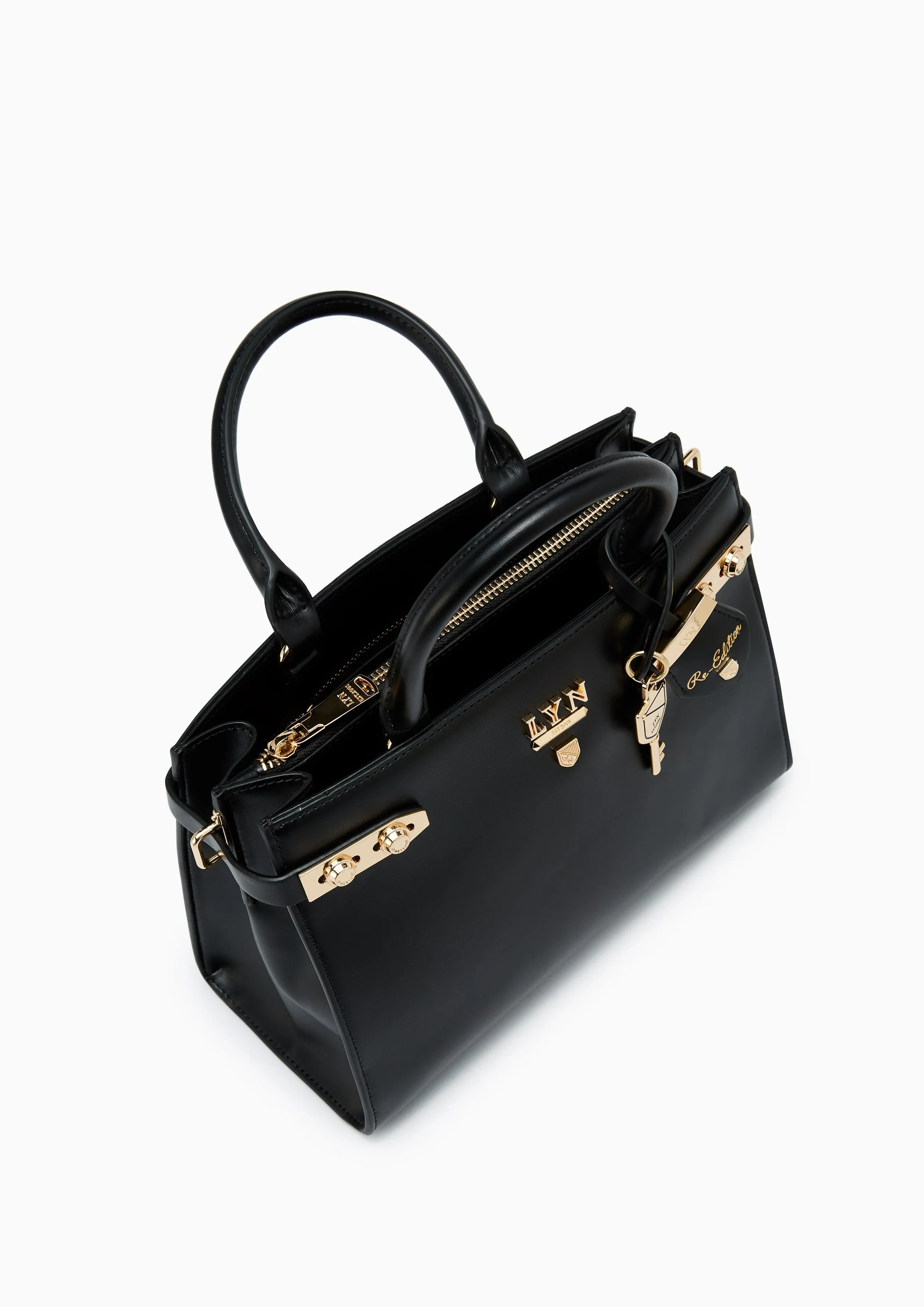 Fineness Re-Edit L Top Handle Bag Black