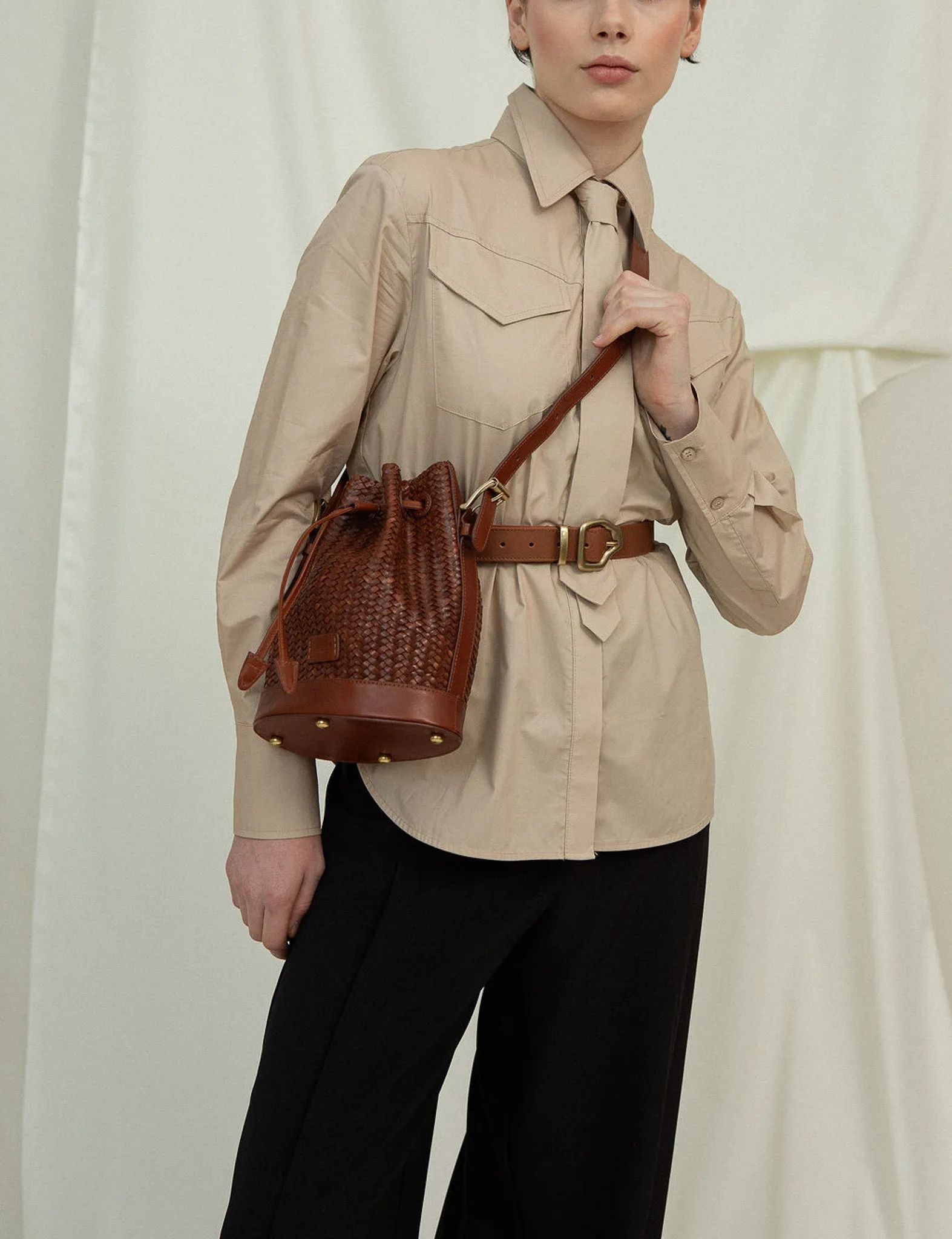 Gaya Mini Birch Twill Bucket Bag