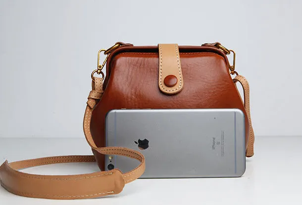 Genuine Leather Cute Doctor Bag Crossbody Bag Shoulder Bag Women Girl Fashion Leather Purse