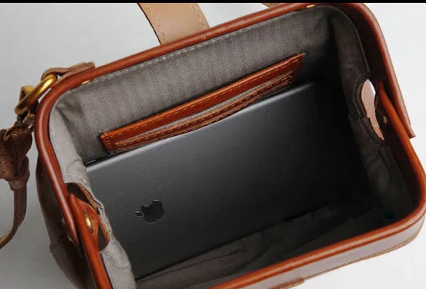 Genuine Leather Cute Doctor Bag Crossbody Bag Shoulder Bag Women Girl Fashion Leather Purse