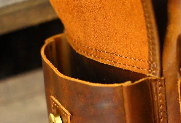 Genuine Leather Mens Cool Backpack Sling Bag Large Black Travel Bag Hiking Bag for men