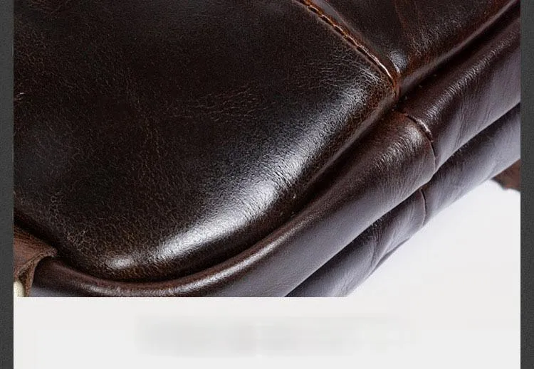 Genuine Leather Mens Cool Chest Bag Sling Bag Crossbody Sling Bag Travel Sling Bag for men