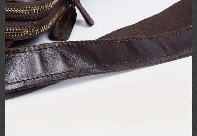 Genuine Leather Mens Cool Chest Bag Sling Bag Crossbody Sling Bag Travel Sling Bag for men