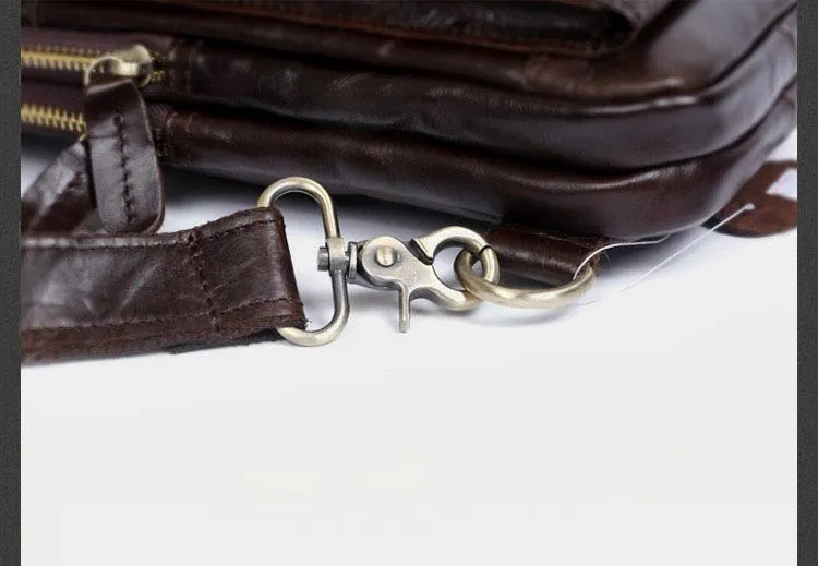 Genuine Leather Mens Cool Chest Bag Sling Bag Crossbody Sling Bag Travel Sling Bag for men