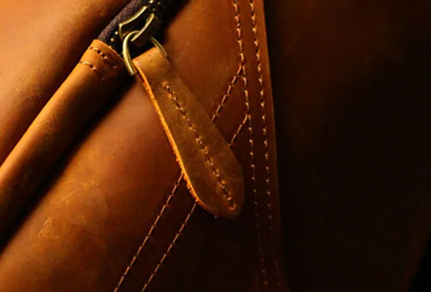 Genuine Leather Mens Cool SLing Bag iPad Bag Chest Bag Bike Bag