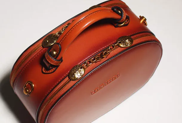 Genuine Leather oval round handbag shoulder bag for women leather crossbody bag