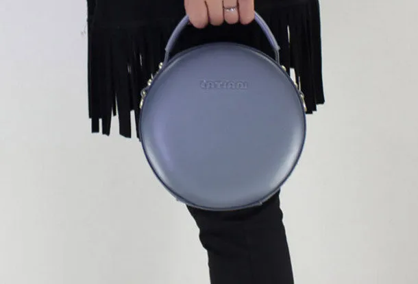 Genuine Leather round bag shoulder bag black for women leather crossbody bag