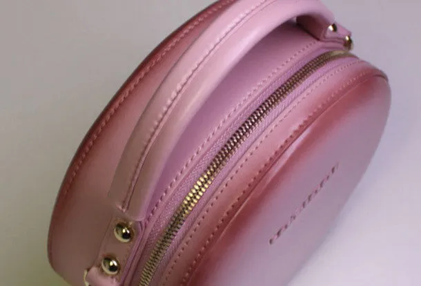 Genuine Leather round bag shoulder bag black for women leather crossbody bag
