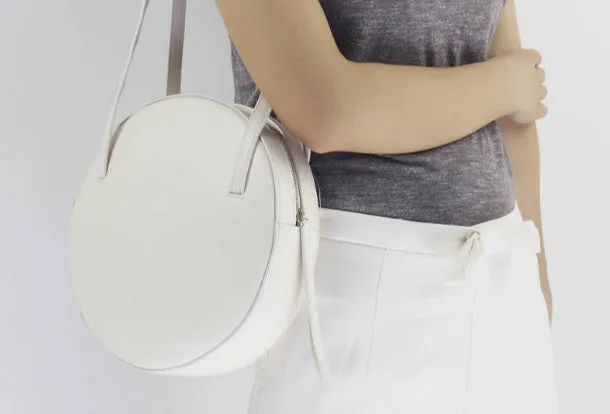 Genuine Leather round bag shoulder bag purse for women leather backpack