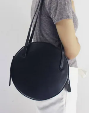 Genuine Leather round bag shoulder bag purse for women leather backpack
