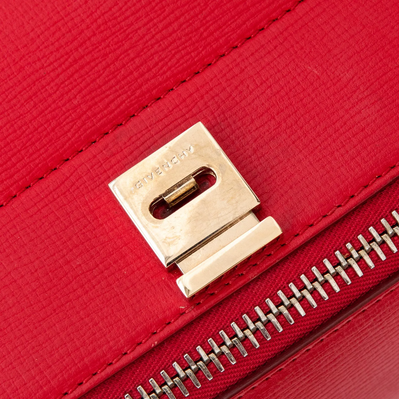 Givenchy Red Leather Mini Pandora Box Crossbody Bag