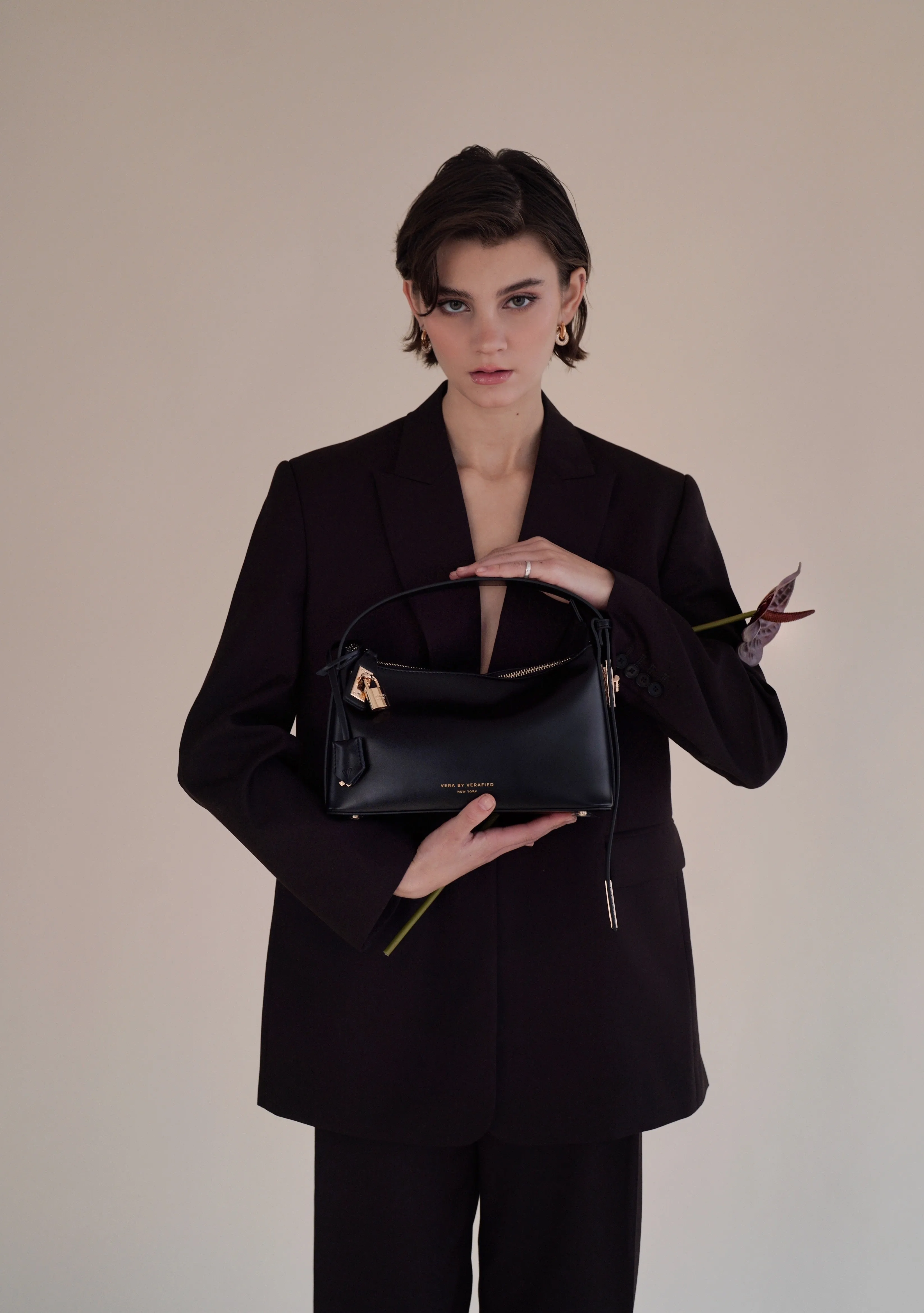 Gold Black Hobo Bag