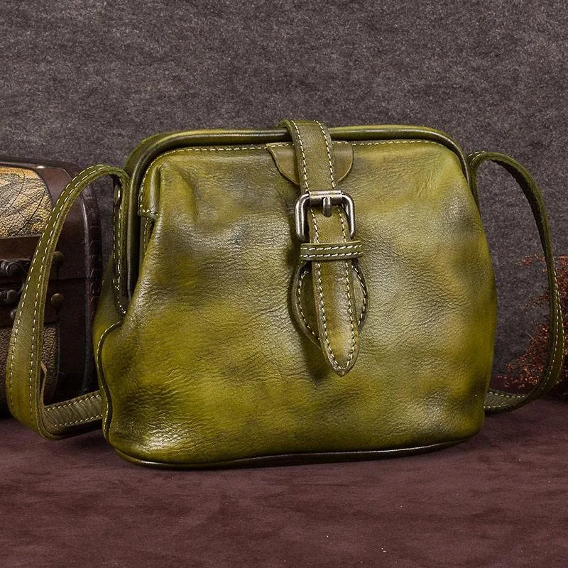 Gray Small Womens Leather Doctor Shoulder Bag Female Brown Doctor Bag Style Purse for Ladies