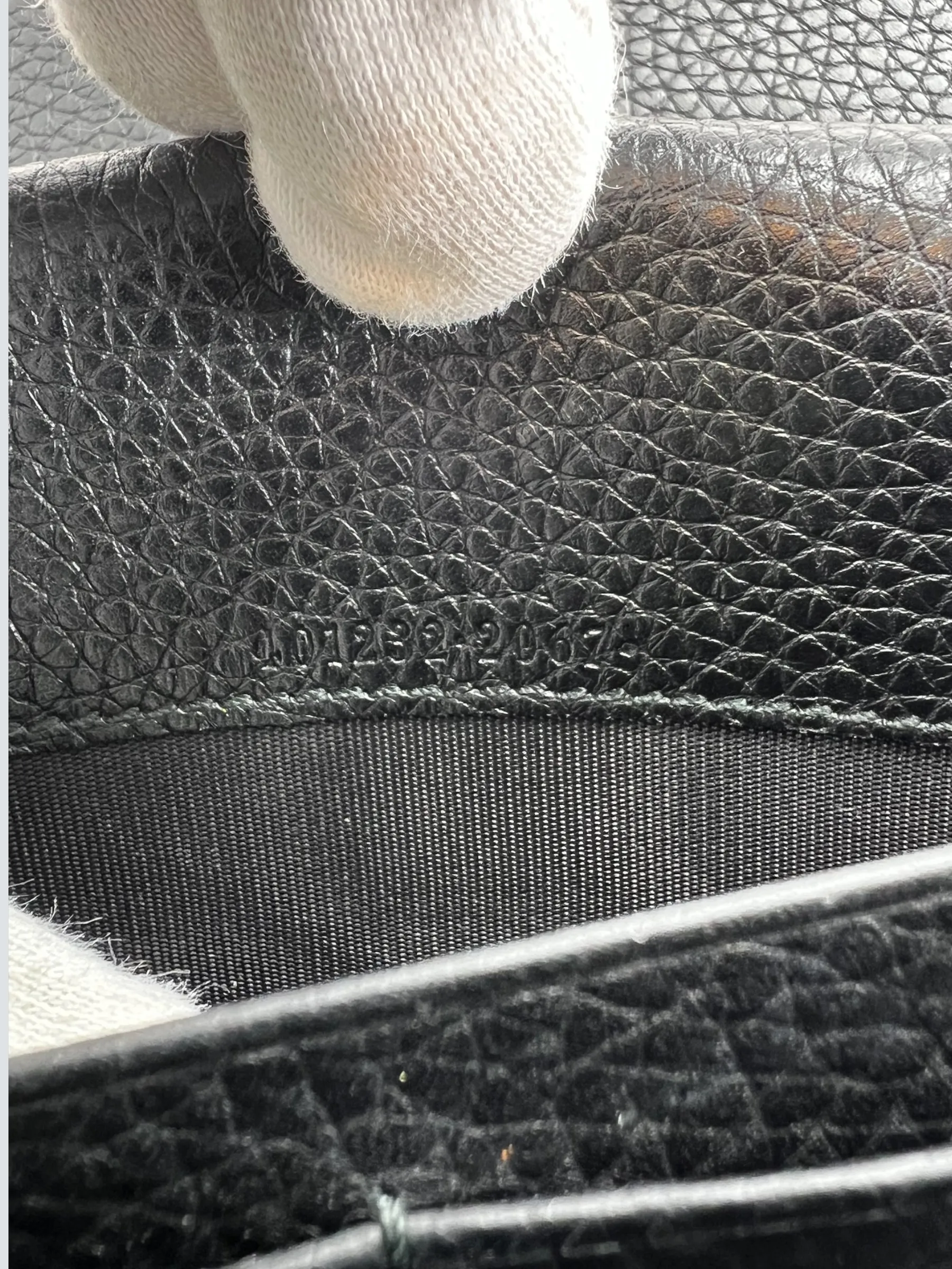 Gucci Black Leather GG Marmont Wallet on Chain