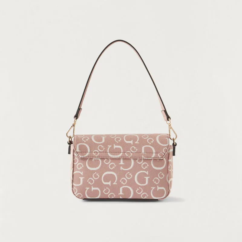 G.U.E.S.S Bellatrix Mini Crossbody Bag with Flap Closure and Detachable Strap