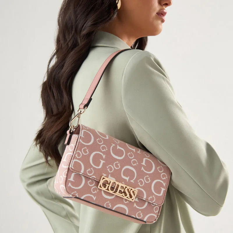 G.U.E.S.S Bellatrix Mini Crossbody Bag with Flap Closure and Detachable Strap