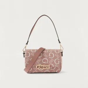 G.U.E.S.S Bellatrix Mini Crossbody Bag with Flap Closure and Detachable Strap