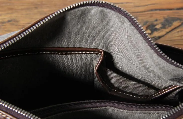 Handmade Genuine Leather Mens Cool Messenger Bag Sling Bag Chest Bag Bike Bag Cycling Bag for men