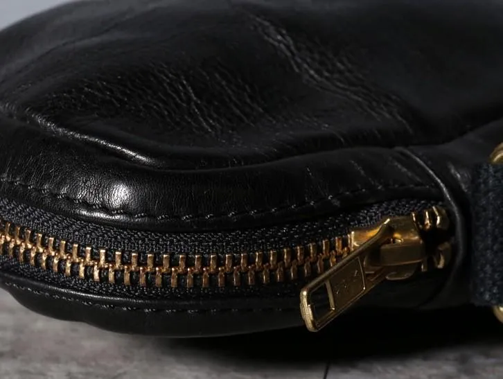 Handmade Genuine Leather Mens Cool Messenger Bag Sling Bag Chest Bag Bike Bag Cycling Bag for men