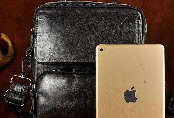 Handmade Genuine Leather Messenger Mens Cool Sling Bag Large Travel Bag Hiking Bag for Men