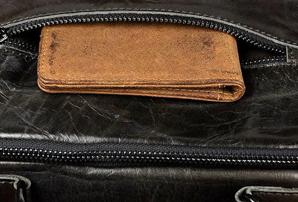 Handmade Genuine Leather Messenger Mens Cool Sling Bag Large Travel Bag Hiking Bag for Men