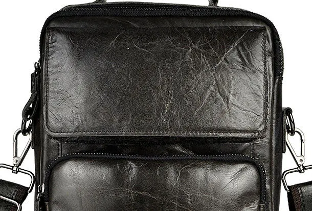 Handmade Genuine Leather Messenger Mens Cool Sling Bag Large Travel Bag Hiking Bag for Men
