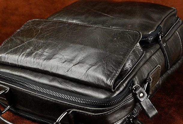 Handmade Genuine Leather Messenger Mens Cool Sling Bag Large Travel Bag Hiking Bag for Men